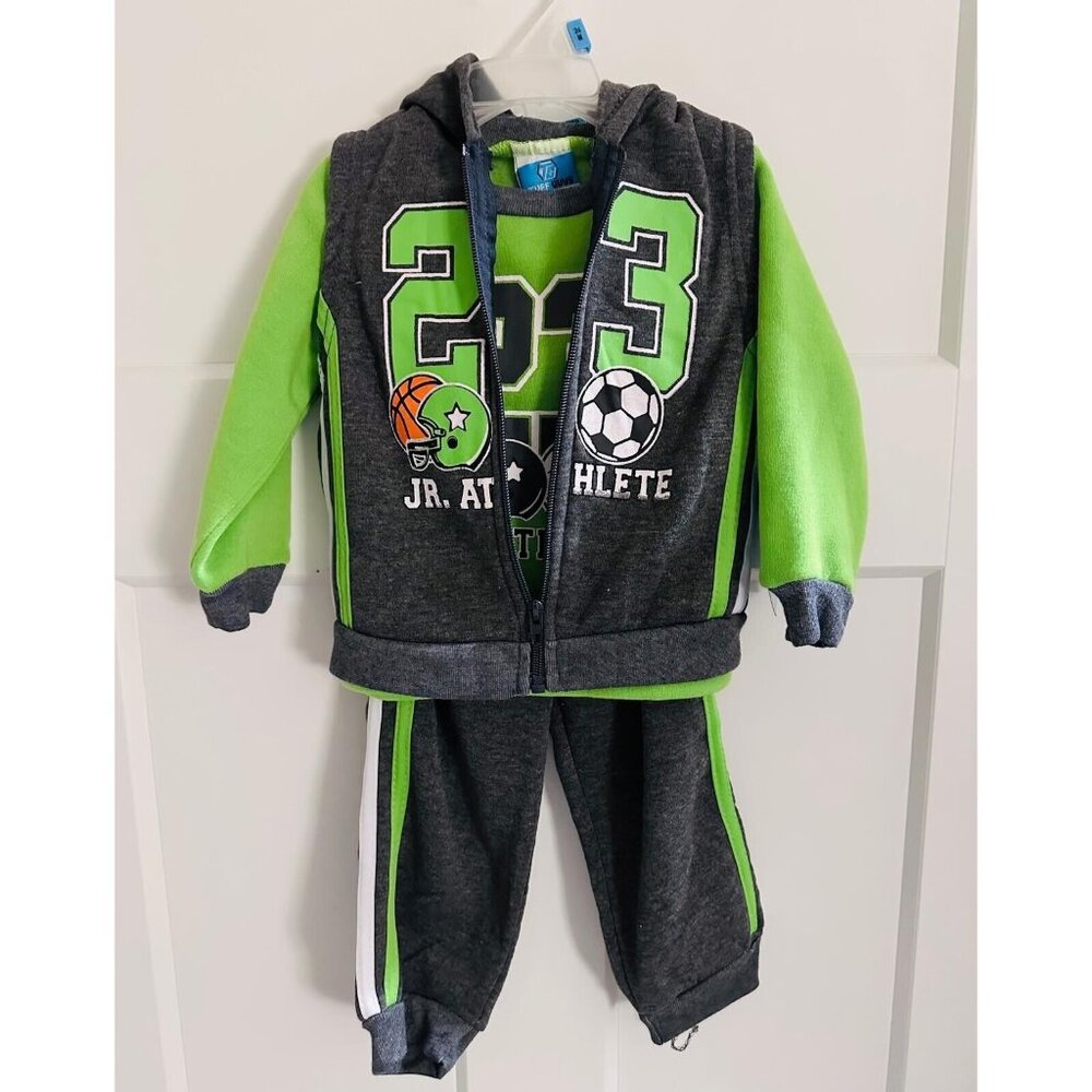 Boys 2-Piece Hoodie Tracksuit Size 24M Tuff Guys Jr. Athlete - New w/ Tags
